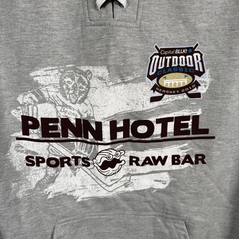Hershey Bears Hockey Strings Hoodie Sweatshirt Outdoor Classic 2018 XL New Grey - Picture 3 of 7